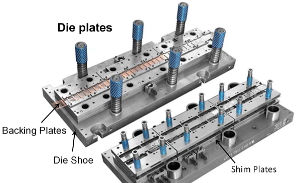 die shoe and plates