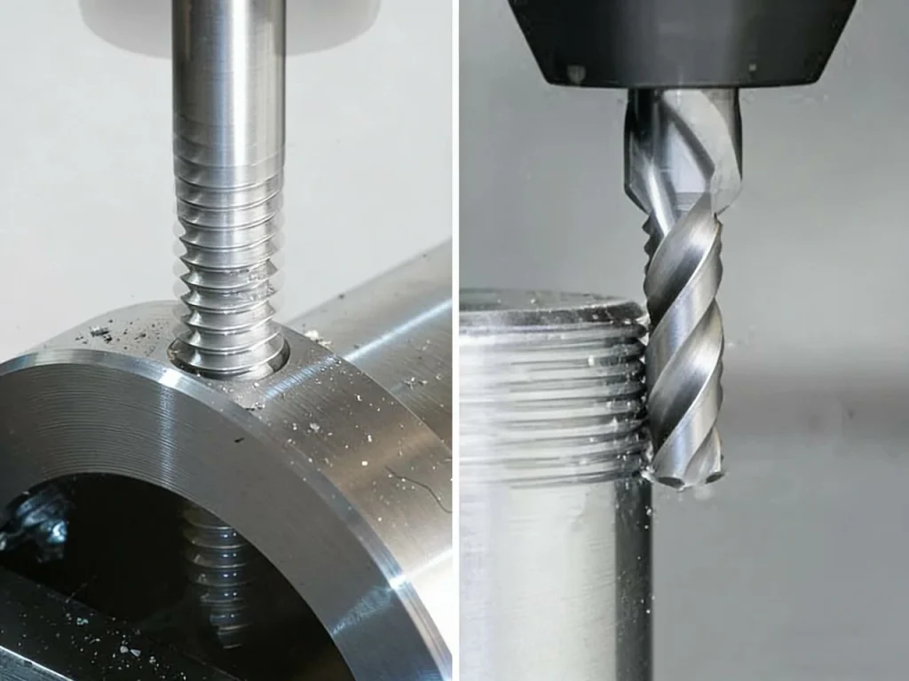 tapped and threaded