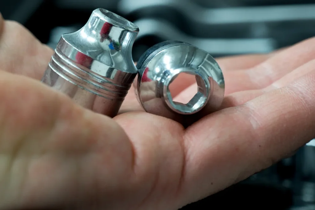 Precision CNC machined metal sockets, used in industrial assemblies to ensure tight fit and reliable performance.