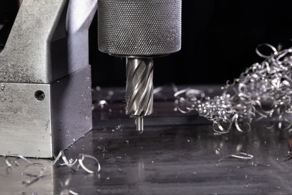 A milling cutter machines metal to enhance the flexural strength of the workpiece.