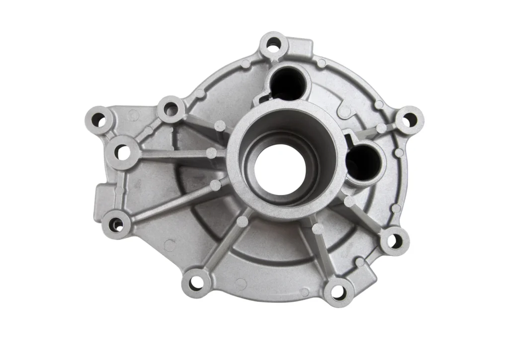 Complex finished metal housing, a result of high-precision 4-axis CNC milling.
