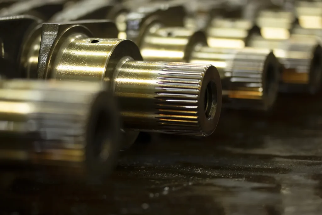 Close-up view shows precision micro-machined components from CNC services.